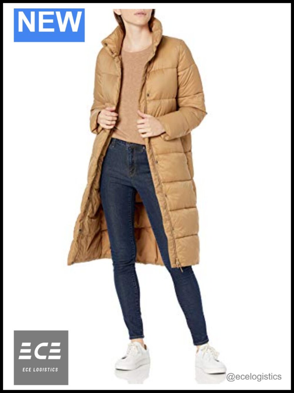 Women's Lightweight Water-Resistant Long Cocoon Puffer Winter Coat